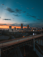 Cleveland Ohio Skyline at Sunset