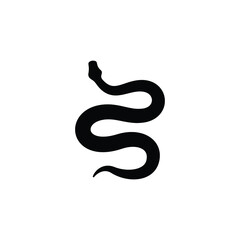 Snake silhouette vector on white background