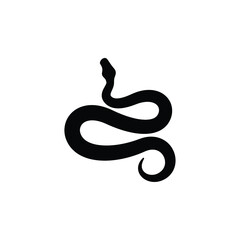 Snake silhouette vector on white background