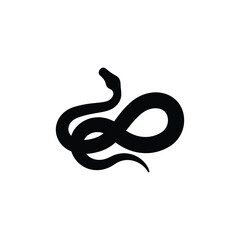 Snake silhouette vector on white background