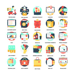 Set of Shopping Flat Icons