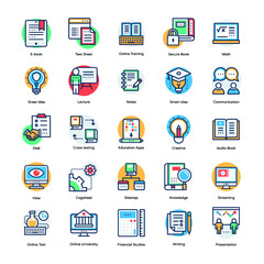 Creative Pack of Education and Knowledge Flat Icons