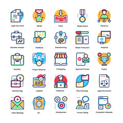 Pack Of Project Management Flat Vector Icons 