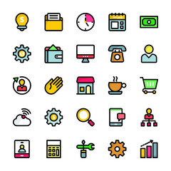 Business Flat Vector Icons Set
