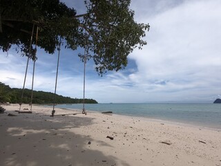 Vacation And swings by the sea.