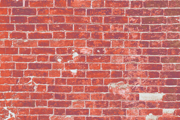 Old painted brick wall in red.