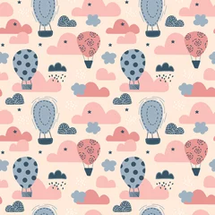 Tafelkleed Cute seamless pattern with air balloons. © Кристина Тутанова