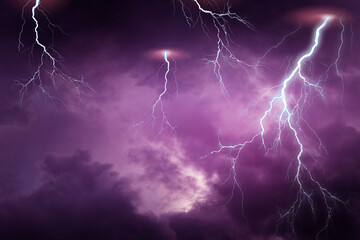 Lightning, thunder cloud dark cloudy sky