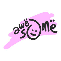 doodle text about awesome