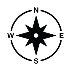 Vector Compass Indicator or Navigation Illustration