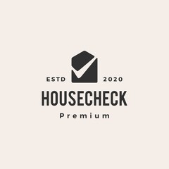 check house hipster vintage logo vector icon illustration