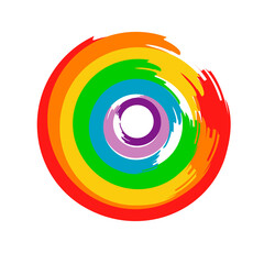 Beautiful bright circle rainbow logo vector icon design illustrations