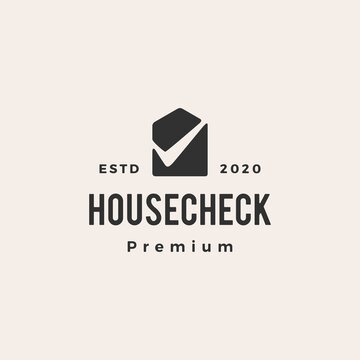 check house hipster vintage logo vector icon illustration