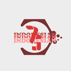 Vector of Indonesia's 75th independence day. August 17 is the 75th anniversary of the Republic of Indonesia. good for wallpapers, banners, backgrounds, etc.