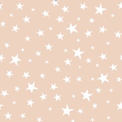 Star pattern beige cream pink background geometry for fabric