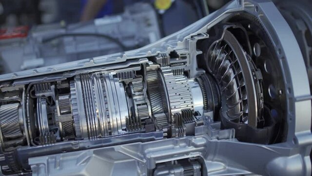 Transmission with toothed wheels or differential on US car Show.