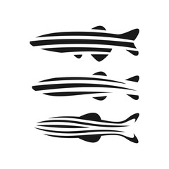 simple modern zebra fish logo design vector isolated on white background © fandy