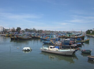 Fototapeta na wymiar Fisherman Boats in Vietnam