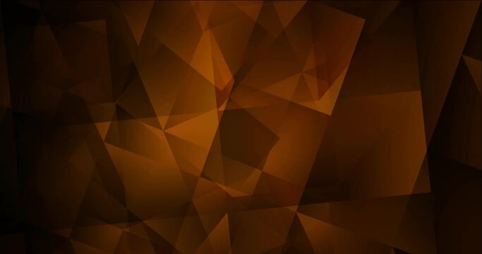 4K looping dark brown video with polygonal shapes. Shining colorful animation in simple style. 4K film business advertising. 4096 x 2160, 60 fps. Codec Photo JPEG.