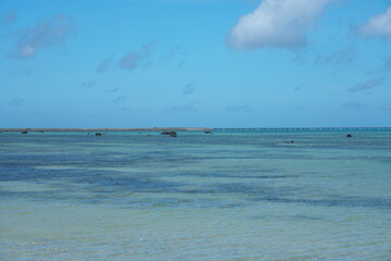 Okinawa,Japan-July 15, 2020: North end of Miyako Shimojishima airport or 17END in Shimoji island, Okinawa
