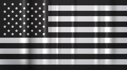 American flag awareness campaign against racial discrimination black lives matter concept social problems of racism horizontal vector illustration