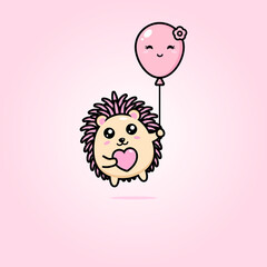 Cute hedgehog animal vector design