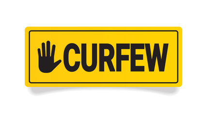 curfew sign no entry hand stop sign gesture horizontal vector illustration