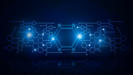 abstract hexagon tech sci fi design background