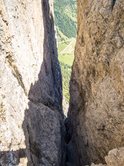 Pisciadu via ferrata of the Sella group near Piz Boe