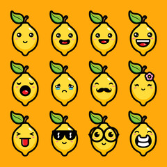Vector design of a set of hot lemons