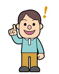 若い 男性 ひらめく