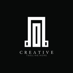 Unusual geometric letter A, Architecture white logo template