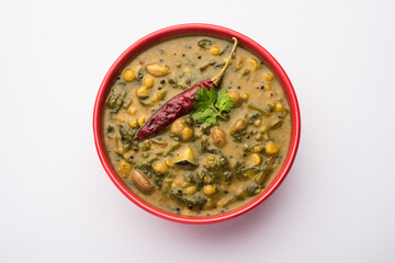 Dal Palak or Lentil spinach curry - popular Indian main course healthy recipe