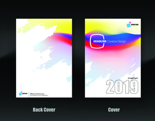 Abstract Water color cover annual report or Brochure design template and book. Vector illustration