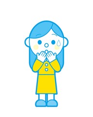 若い 女性 焦る シンプルカラー