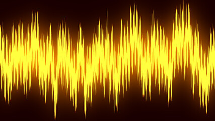 Speaking sound  wave lines illustration. Yellow gradient motion abstract background.