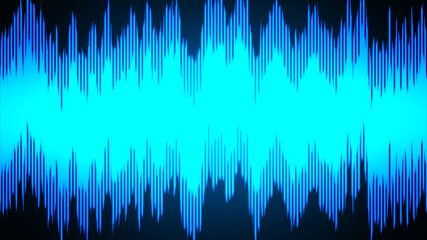 Speaking sound  wave lines illustration. Abstract blue gradient motion background.