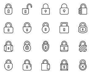 Lock line icon set © RaulAlmu