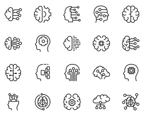 Machine learning icon set