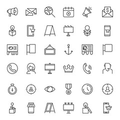 Marketing line icon set.