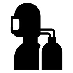 
Trendy solid design of scuba diver concept icon
