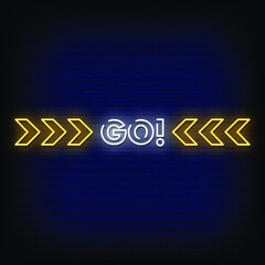 Go Neon Signs Style Text Vector