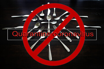 concept restaurant closed quarantine coronavirus, public places pandemic ban isolation