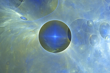 Fractals, a background with abstract bubbles in a stream of water or air