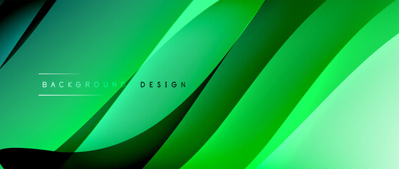 Fluid gradient waves with shadow lines and glowing light effect, modern flowing motion abstract background for cover, placards, poster, banner or flyer