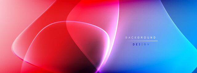 Vector abstract background - liquid bubble shapes on fluid gradient with shadows and light effects. Shiny design template for text