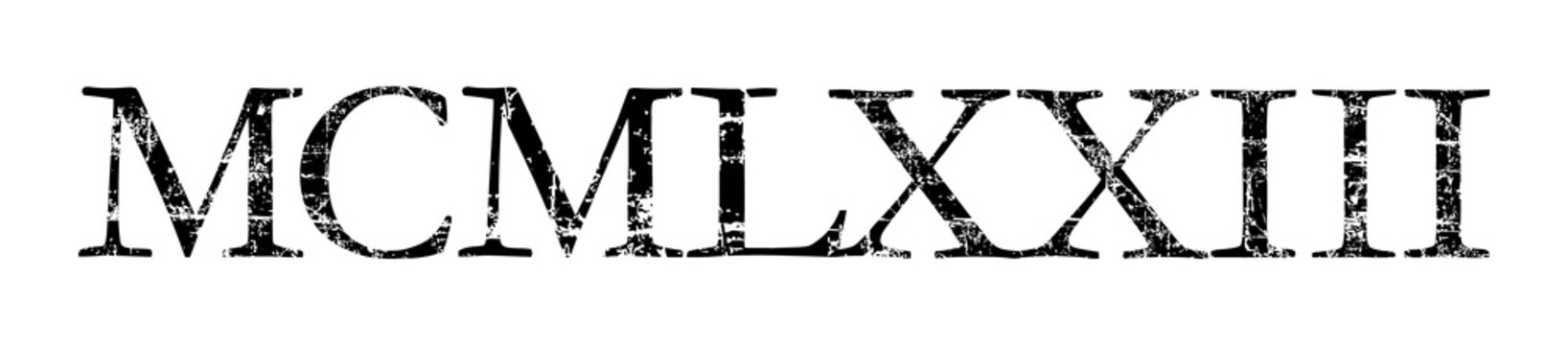MCMLXXIII 1973 Roman (Distressed Black)