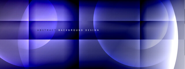 Vector abstract background - circle and cross on fluid gradient with shadows and light effects. Techno or business shiny design templates for text