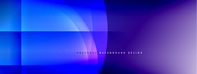 Vector abstract background - circle and cross on fluid gradient with shadows and light effects. Techno or business shiny design templates for text