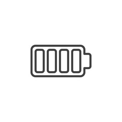 Full battery charge line icon. linear style sign for mobile concept and web design. Battery charge indicator outline vector icon. Symbol, logo illustration. Vector graphics